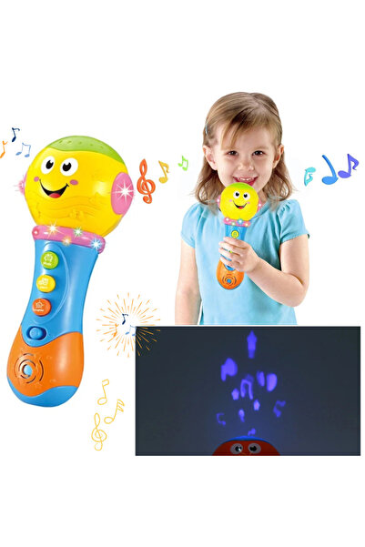 Salamandra Kids Microfon de jucarie cu muzica, proiector si sunete interactiv...