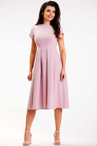 Awama Dress A569, Awama, Polyester/ Elastane, Pink, S INTL