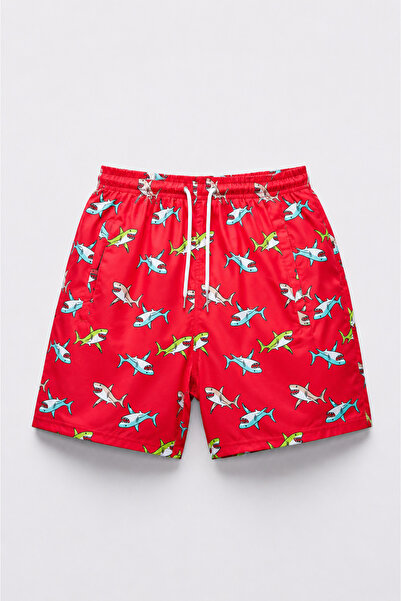 Tifina Kids Pantaloni scurți de baie pentru băieți, colorați, cu imprimeu rec...