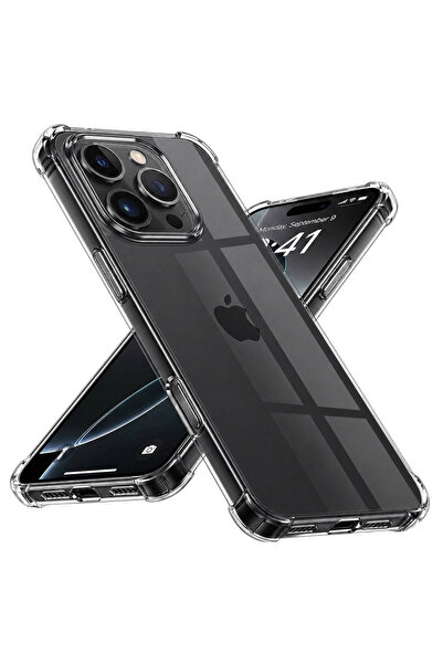 Techsuit Husă pentru iPhone 16 Pro Max, Silicon transparent rezistent la șocu...