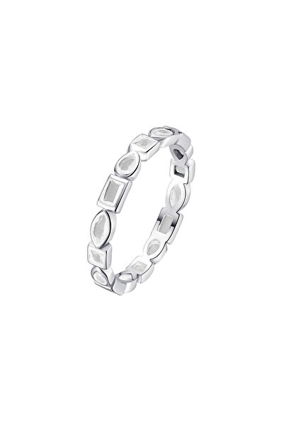 Lisa&Co. Silver Mosaic White Ring 52mm / Rhodium plated silver / White zircon