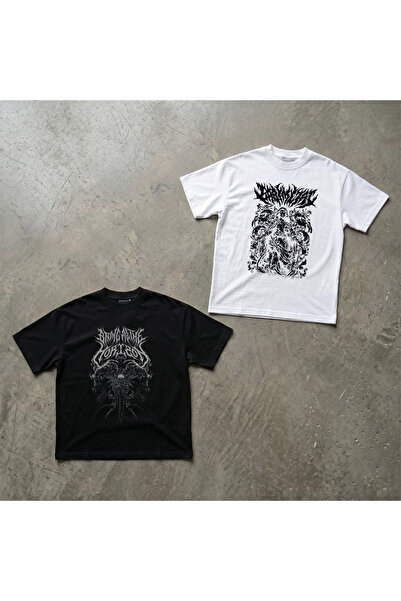 Grafftee Clothing Set of 2 Special Series Design Gothic Printed Premium Cotto...