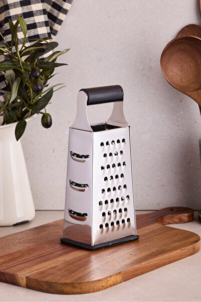 Perotti Std-Grattugia Black Silicone Handle Grater 20 cm 4-Surface Cheese and...