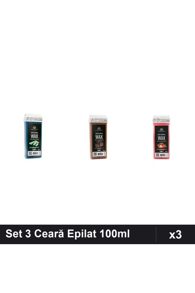 global fashion Set 3 Ceară Epilat Unică Folosință 100ml - Aloe Vera, Ciocolat...