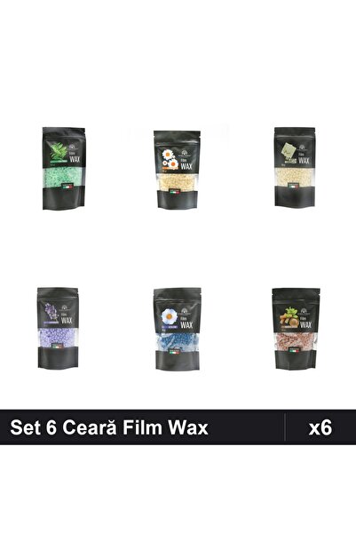 global fashion Set 6 Ceară Epilare Film Wax 100g - Tea Tree, Mușețel, Ciocola...