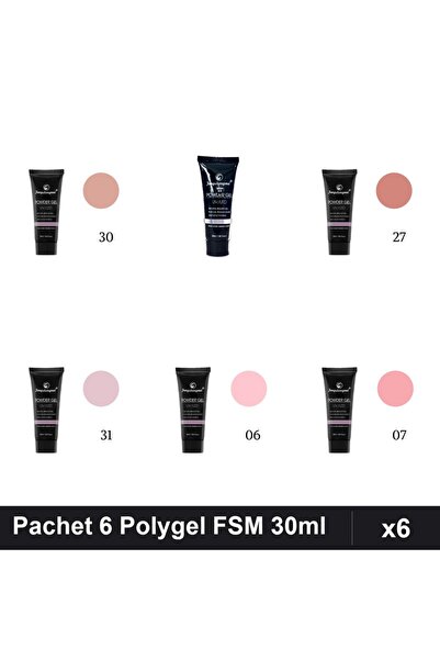 FSM Set 6 Polygel 30ml - Nr.30, Nr.23, Nr.27, Nr.31, Nr.06, Nr.07