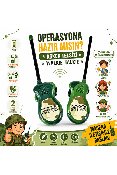 Shoplandu Çocuklar için Kaliteli Walkie Talkie Çiftli Set Bas Konuş Özellikli...