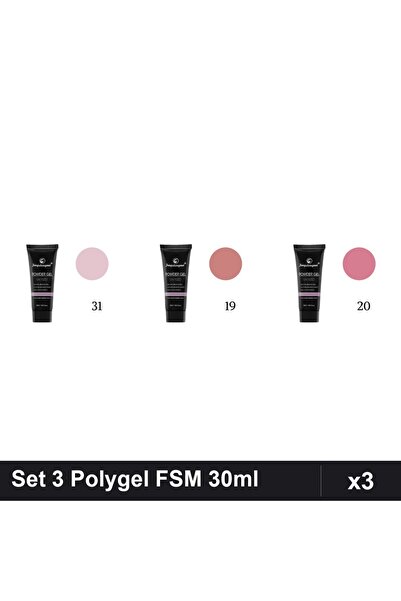 FSM Set 3 Polygel 30ml - Nr.31, Nr.19, Nr.20 - Constructie Unghii