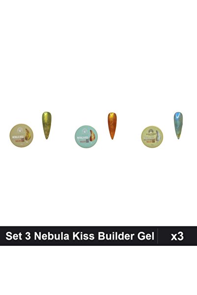 global fashion Set 3 Nebula Kiss Builder Gel 15g - Nr.14, Nr.05, Nr.02