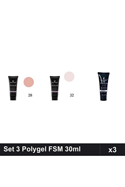FSM Set 3 Polygel 30ml - Nr.28, Nr.32, Nr.23 - Constructie Unghii