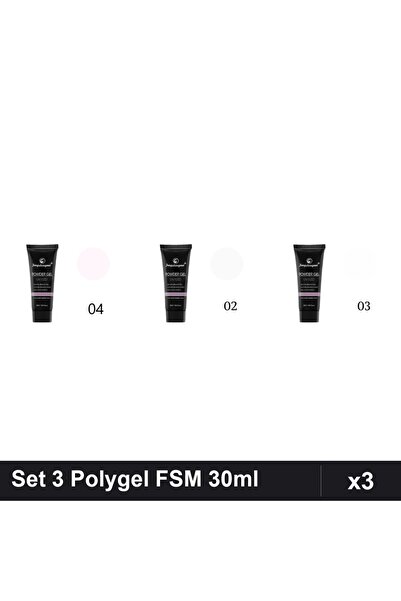 FSM Set 3 Polygel 30ml - Nr.02, Nr.03, Nr.04 - Constructie Unghii