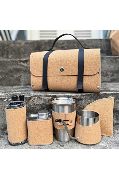 Generic Petelar Premium Camping Coffee Maker Set, Stainless Steel and Cork Wo...