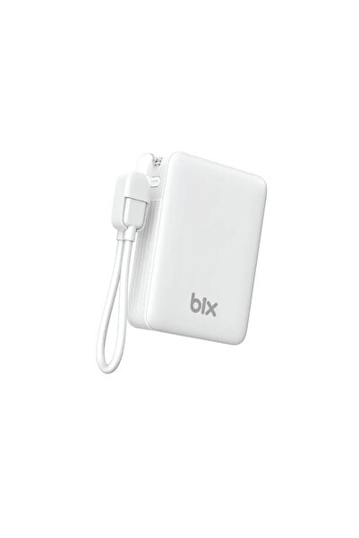 Bix PB116 10000mAh PD20W Hızlı Şarj Dahili Type-C Kablolu Mini Powerbank LED ...