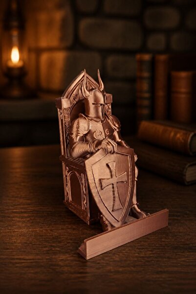 novaPrint Phone Stand with Knight Figure – Medieval Themed Decorative Desktop...