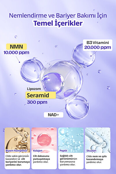 DERMATORY Seramid ve NMN İçeren Hassas Cilt Bariyerini Destekleyici Krem Cera+NMN Repair Cream