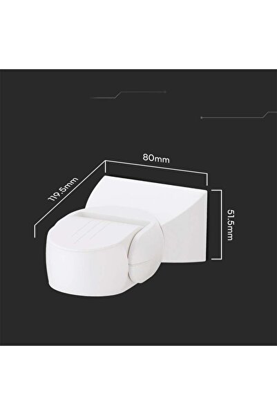 V-TAC Senzor de mișcare cu microunde inteligent, alb, 180°, 1200W, IP65, VT-8...