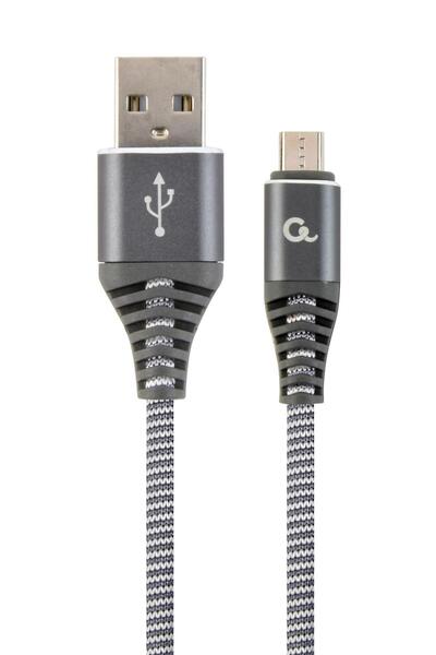 Gembird Cablu Micro-USB împletit din bumbac premium, pentru încărcare și date...