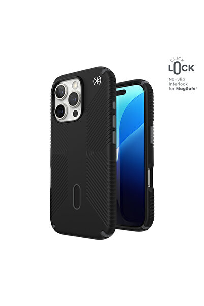 Speck Presidio2 Grip ClickLock & MagSafe - Husă iPhone 16 Pro (Negru / Gri Ar...
