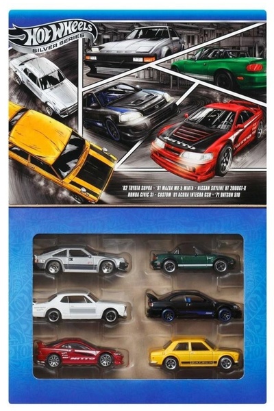 Mattel Games Hot Wheels Silver Streets of Japan pachet de 6 (6 bucăți)