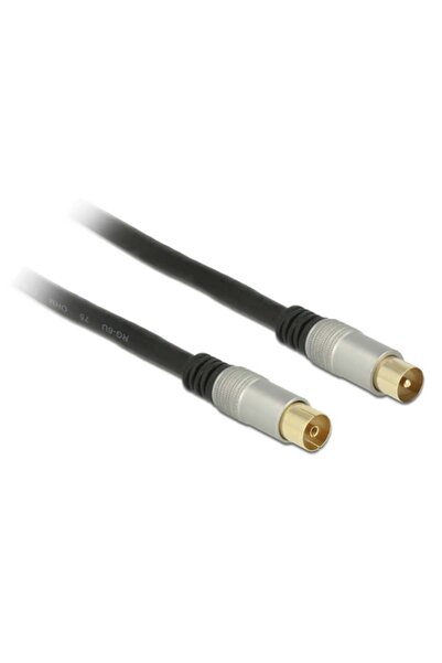 DELOCK Antennenkabel IEC -> IEC St/Bu 2.00m Premium schwarz