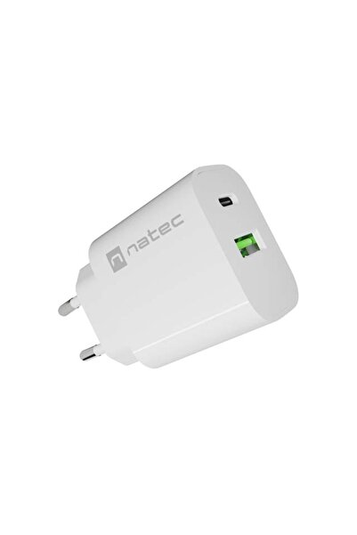 Natec ÎNCĂRCĂTOR DE REȚEA RIBERA 1X USB-A + 1X USB-C 20W BIA