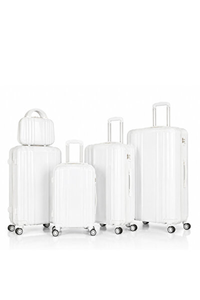 ABAS Fashionable and durable 5-piece luggage set made of high-quality ABS mat...