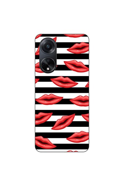 OEM Husa compatibila cu Oppo A98 5G Silicon Gel Tpu Model Striped Kisses