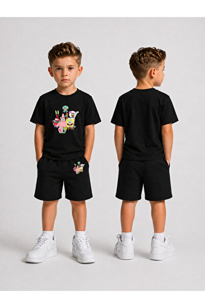 LORVEX Boy's T-Shirt and Shorts Set Printed Summer Cotton Comfortable Fit Com...