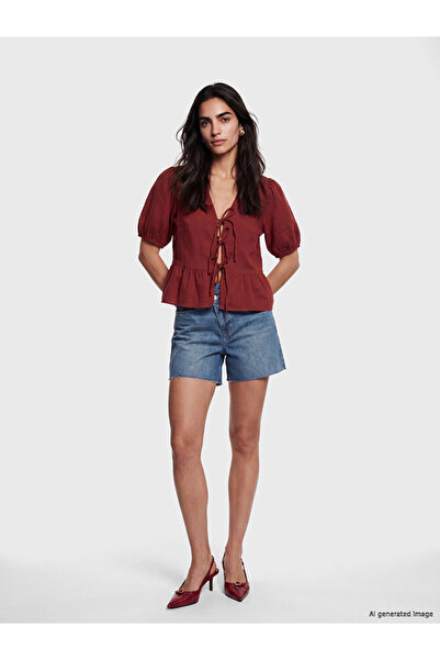 LC Waikiki V-Neck Balloon Sleeve Blouse