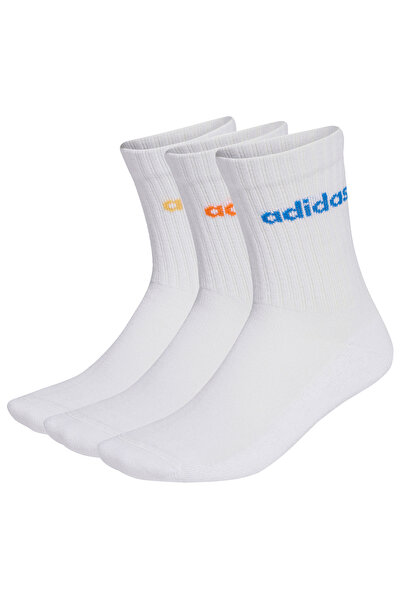 adidas White Unisex Socks Kd1717 C Lin Crew 3P