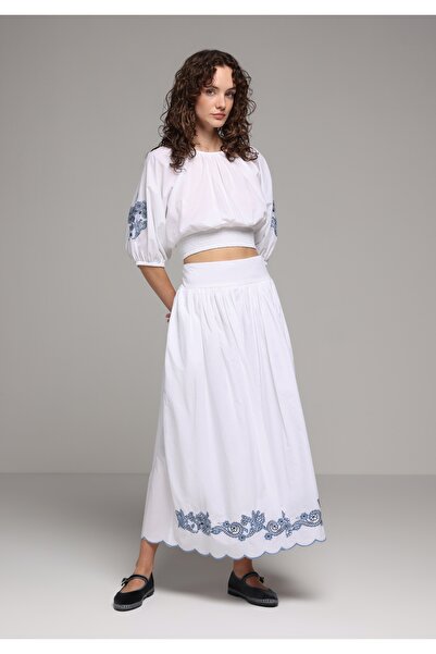 Colin's Maxi Length Jacquard Women's White Skirt