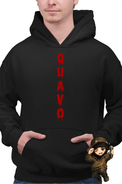 OEM Мъжки суичър с качулка Quavo Stain Trap Хип-хоп