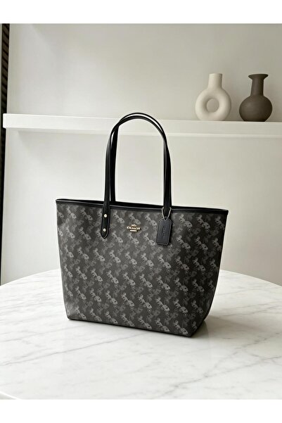 By Coach City Tote Bag Canvas Women's Fashion Versatile Large Capacity Handba...