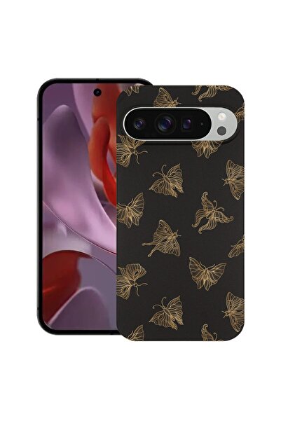 bestcase Husă subțire din silicon pentru Google Pixel 10 Pro XL, Fluture Auri...