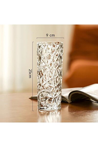 Choice Large Light Luxury Glacier Pattern Glass Vase Transparent Creative Hyd...
