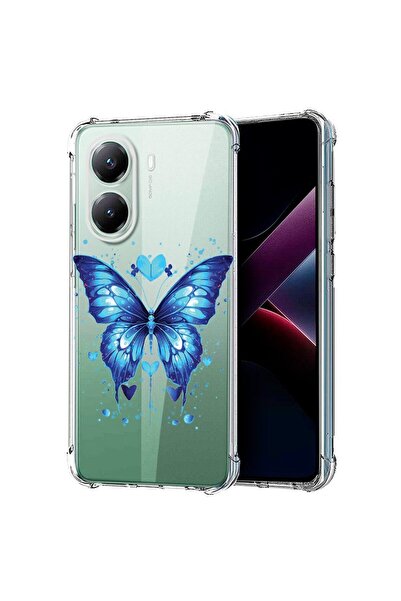 bestcase ¬Æ Husa compatibila Poco X7 Pro 5G, Anti Shock 1.5MM, Blue Butterfly...