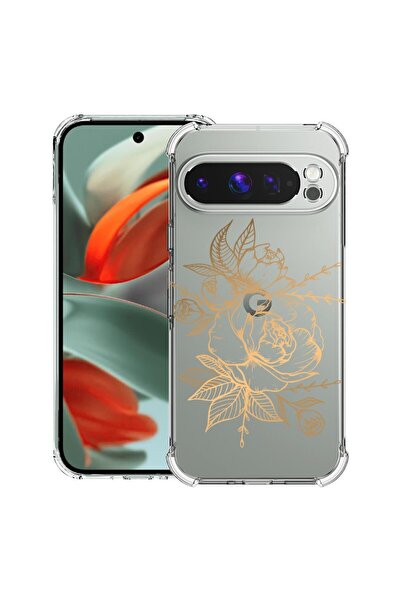 bestcase Husă pentru Google Pixel 9 Pro XL, Antișoc 1.5MM, Golden Rose, Prote...