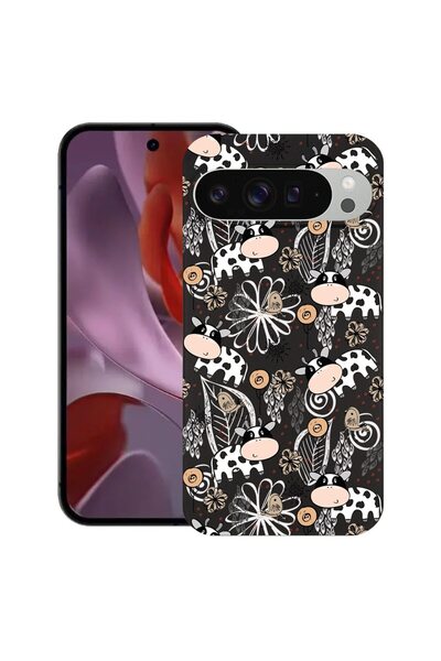 bestcase Θήκη για Google Pixel 9 Pro XL, με σχέδιο αγελάδας, λεπτή σιλικόνη 0...