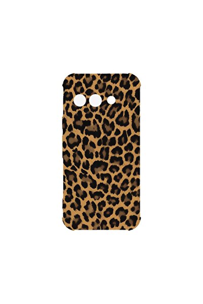 bestcase Противоударен калъф, съвместим с Google Pixel 9a, с леопардов десен,...