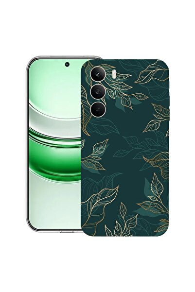 bestcase ¬Æ Husa Clear Silicon pentru Realme C71, Green Feathers, 2041144 T 1165