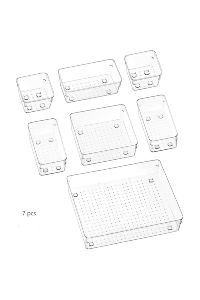 Choice 7PCs 10-Piece Versatile Drawer Organizer Set - Clear Plastic Trays and...