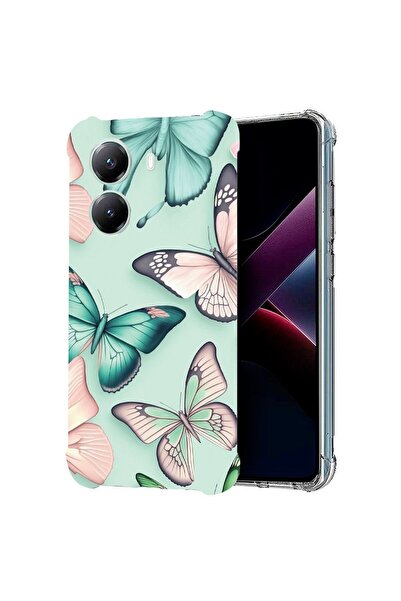 bestcase ¬Æ Husa compatibila Poco X7 Pro 5G, Anti Shock 1.5MM, Butterfly Patt...