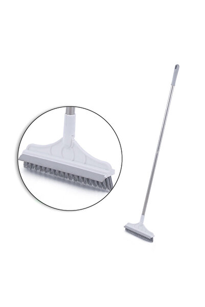 Choice White Rotating Floor Scrub Brush Long Handle Windows Squeegee Stiff Br...