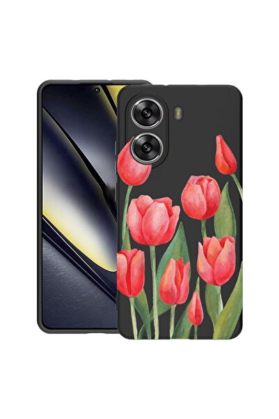 bestcase Θήκη για Poco X7 Pro 5G, Κόκκινες Τουλίπες, Λεπτή Σιλικόνη 0.8MM, Αν...