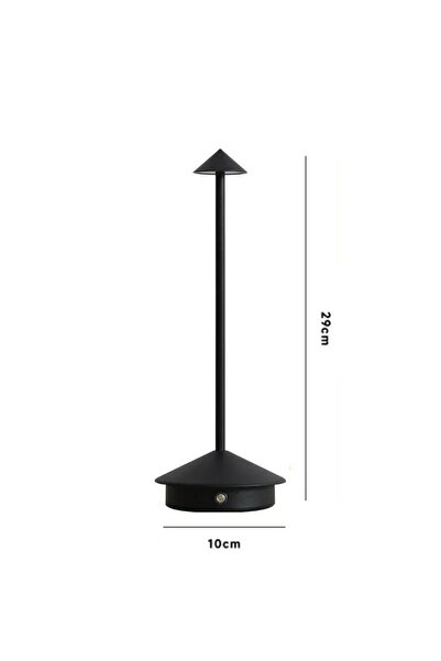choice2 Black Dimmable LED Table Light 3 Color Options Rechargeable Ambient N...