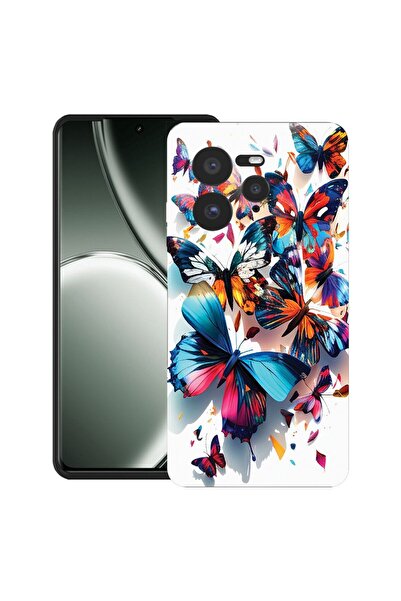 bestcase Θήκη για Realme GT 7 Pro με σχέδιο πολύχρωμων πεταλούδων, TPU Ματ Εξ...