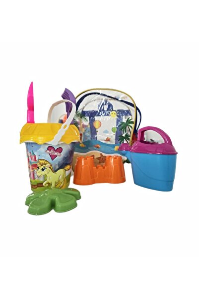 DEDE Set of 8 sand toys in a Backpack Yellow Girl