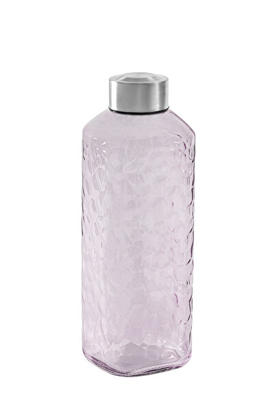Glass In Love Renkli Cam Su Şişesi - Kabartmalı - 1000 CC