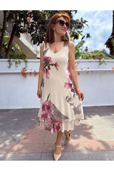 DenizEge Italian Sakura Dress Beige