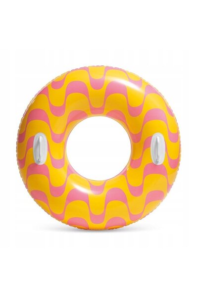 Intex Colac gonflabil de inot cu manere 119 cm Zig Zag Pink
